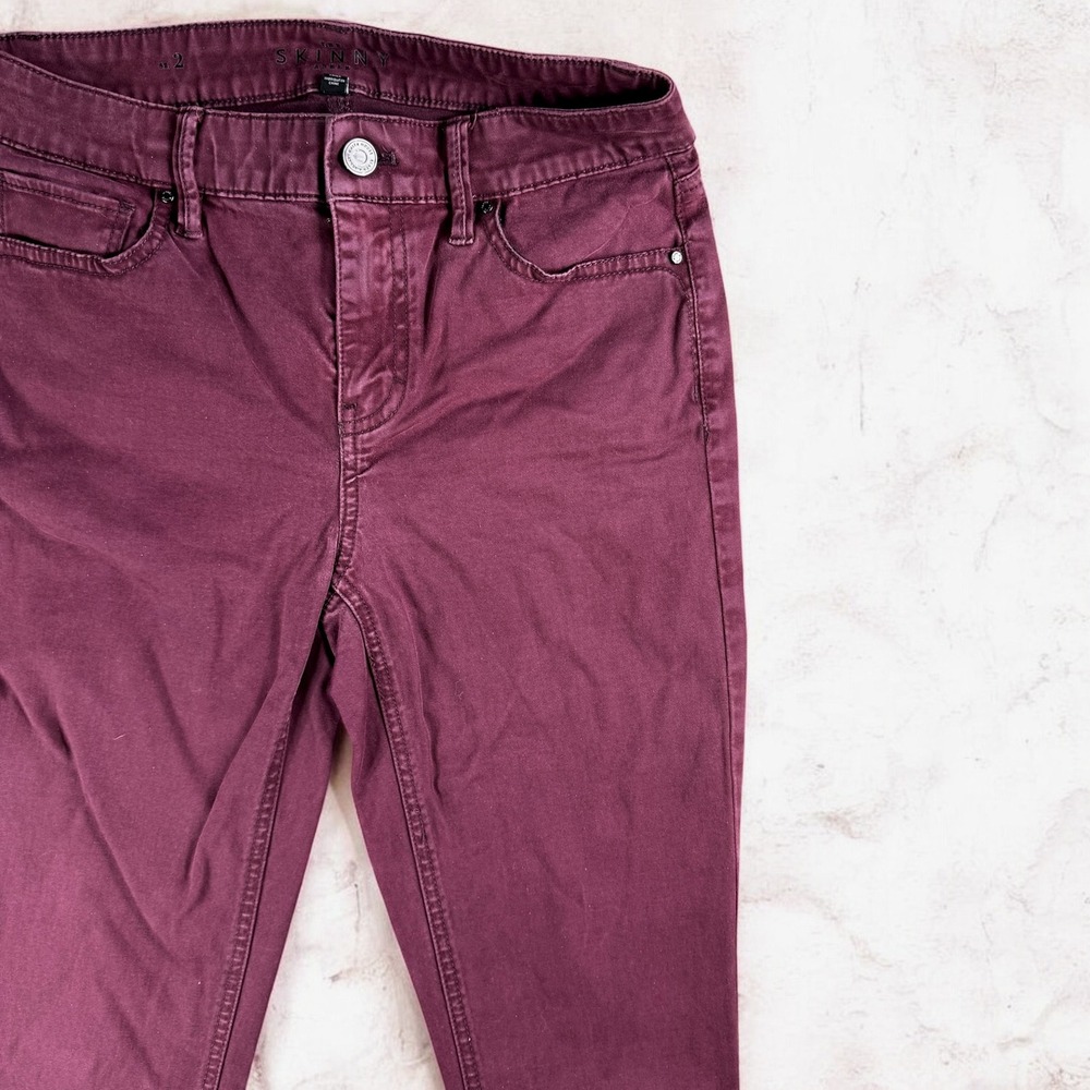 White House Black Market Jeans Women 2 The Skinny‎ Ankle Burgundy Pants